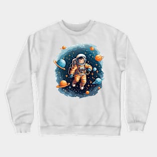 Colorful Astronaut in Space #12 Crewneck Sweatshirt